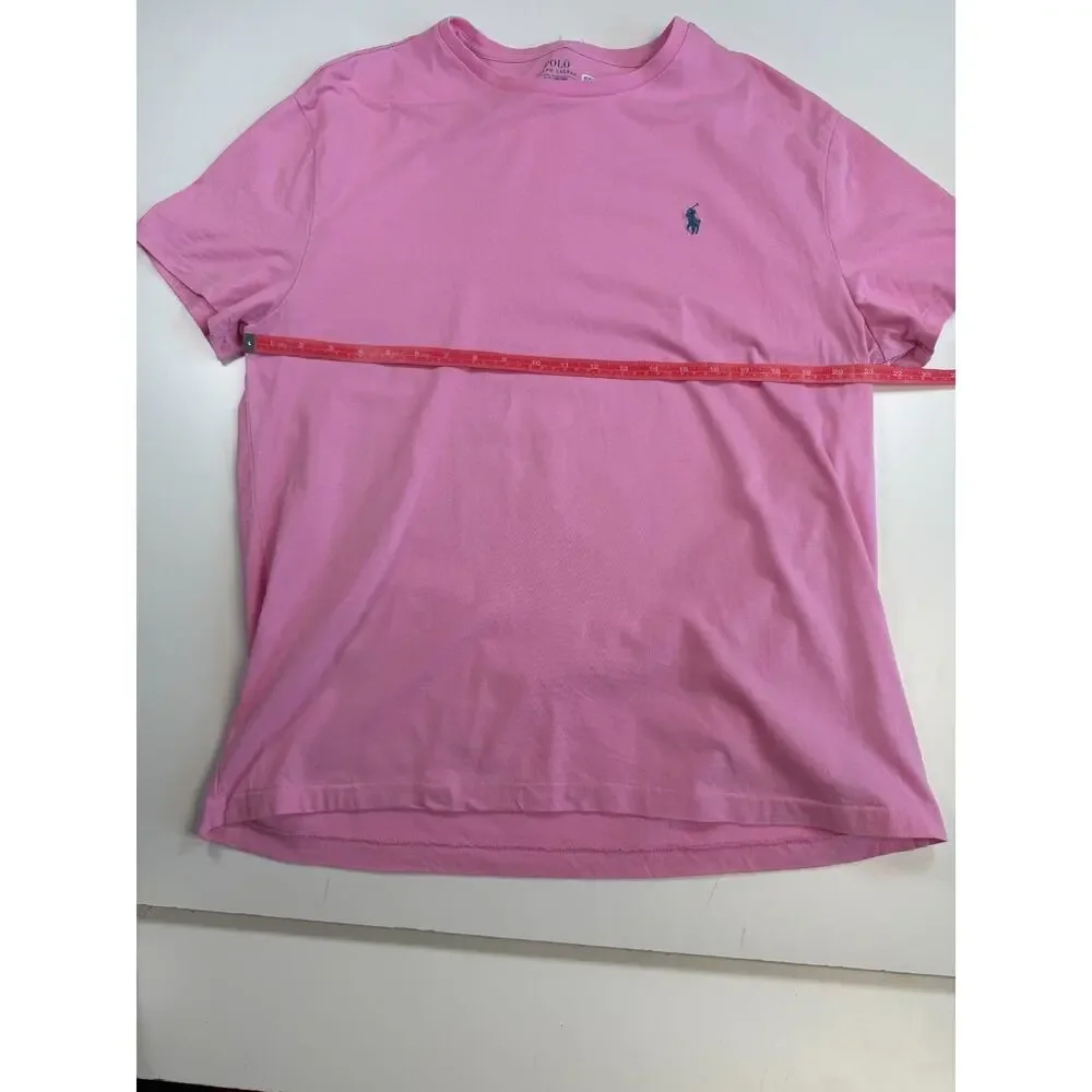 Polo Ralph Lauren Classic Fit Pink T-Shirt Men's Large Pony Logo Cotton